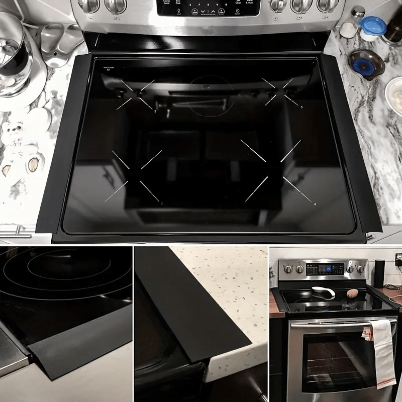 Black Silicone Gap Covers 2-Pack for Kitchen Countertop Stove and Oven Seals