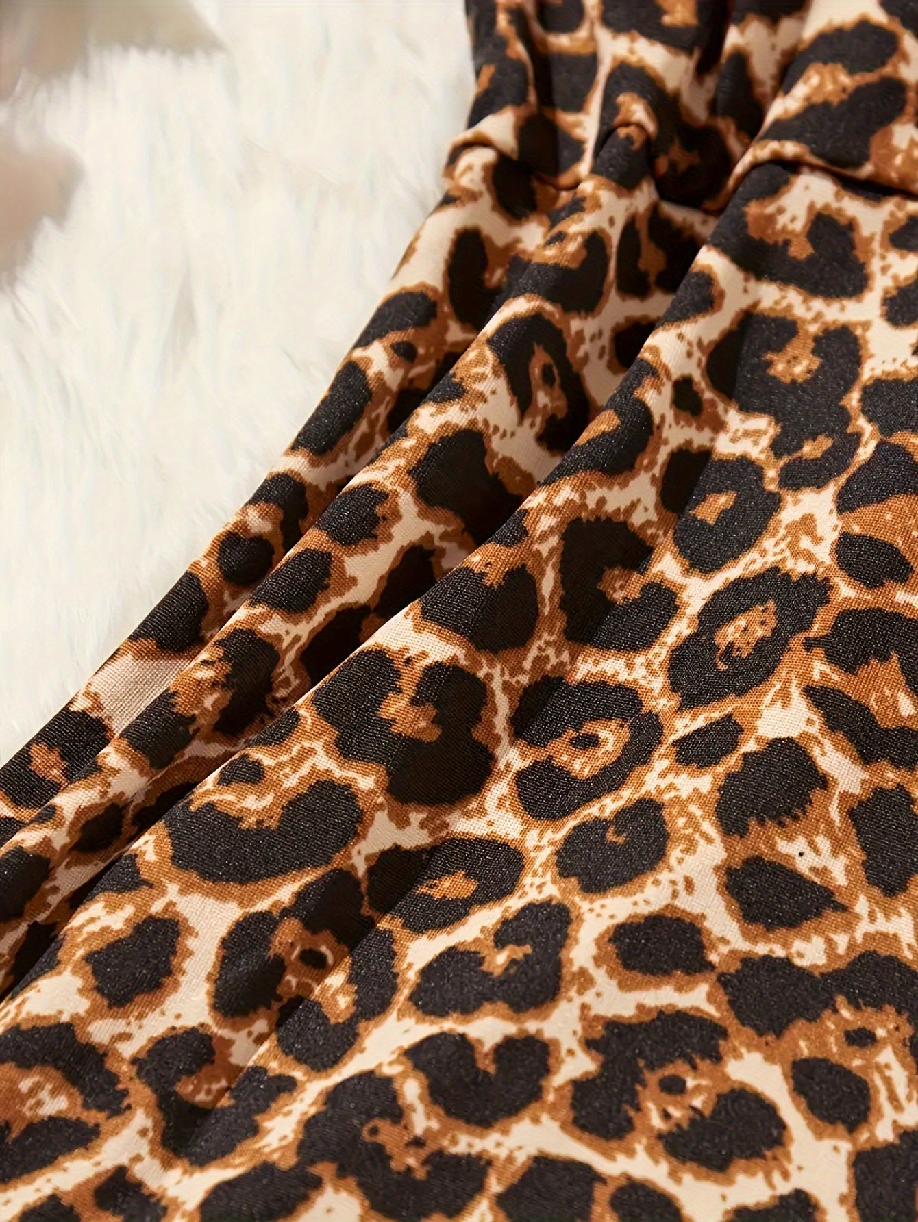 Camisón de noche con estampado de leopardo para mujer, poliéster, elastano, sin mangas, con encaje, ropa de dormir de verano