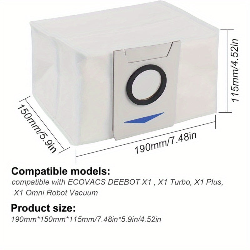 10 Premium Robot Vacuum Dust Bags Compatible with X1 T10 T20 Series High Seal 3L Capacity