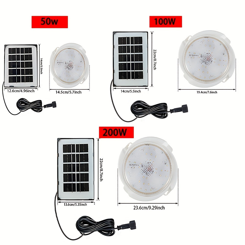 Solar Powered Ceiling Light for Indoor Outdoor Garden Balcony with Remote Control