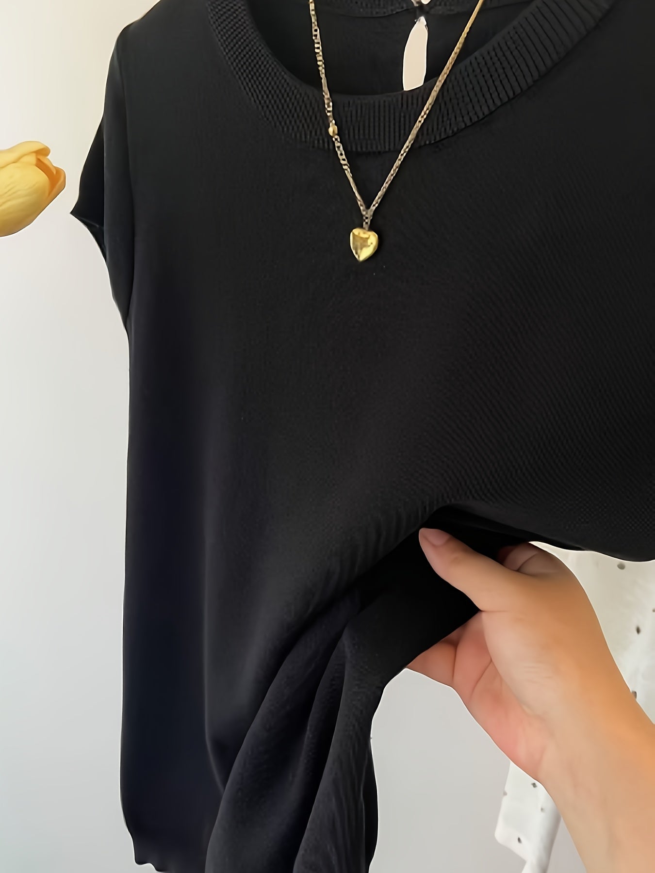 Туника для женщин больших размеров с французским вырезом на спине, эластичная повседневная блузка, летняя