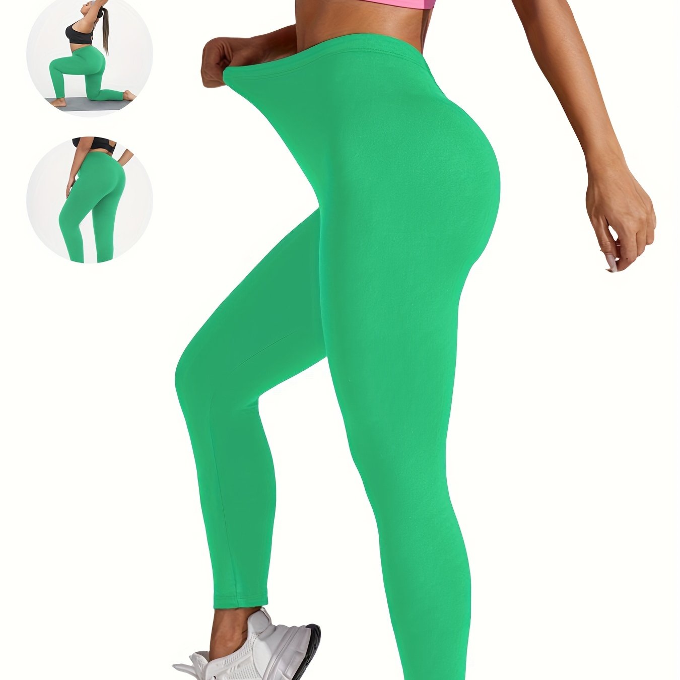 Leggings deportivos de talle alto para tallas grandes, suaves y opacos, ideales para yoga y running