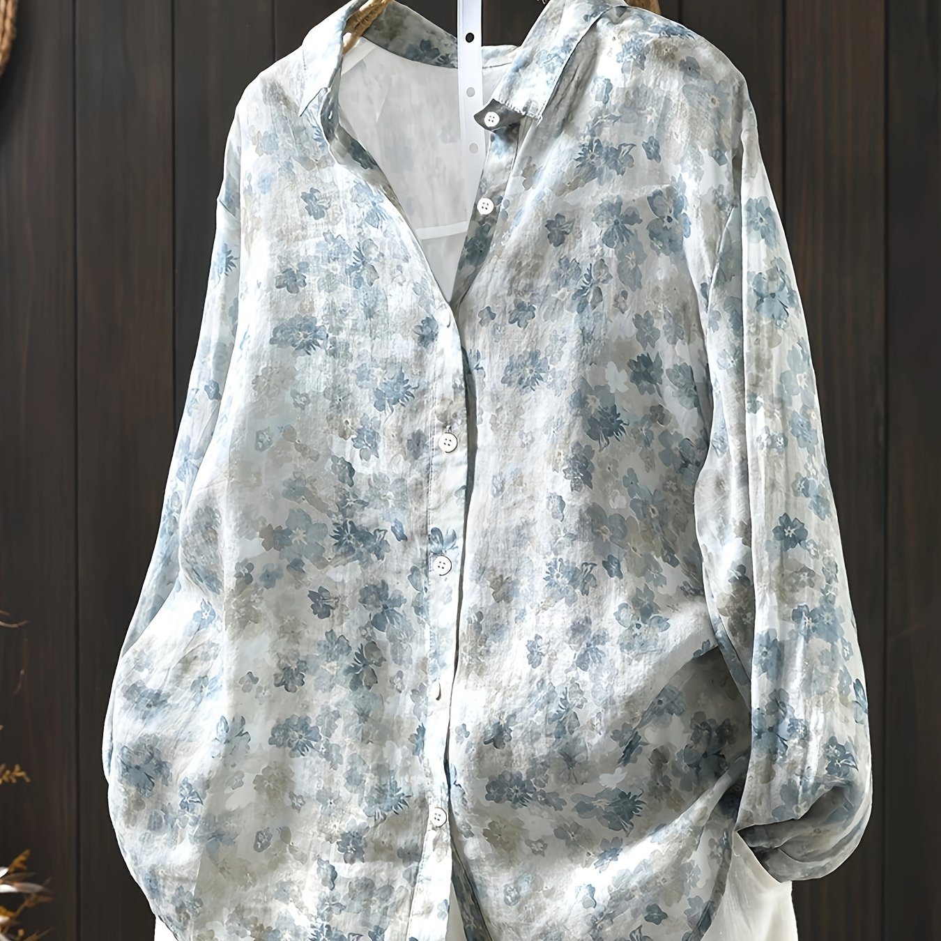 Women's Plus Size Printed Long Sleeve Shirt Fashion Casual Comfortable