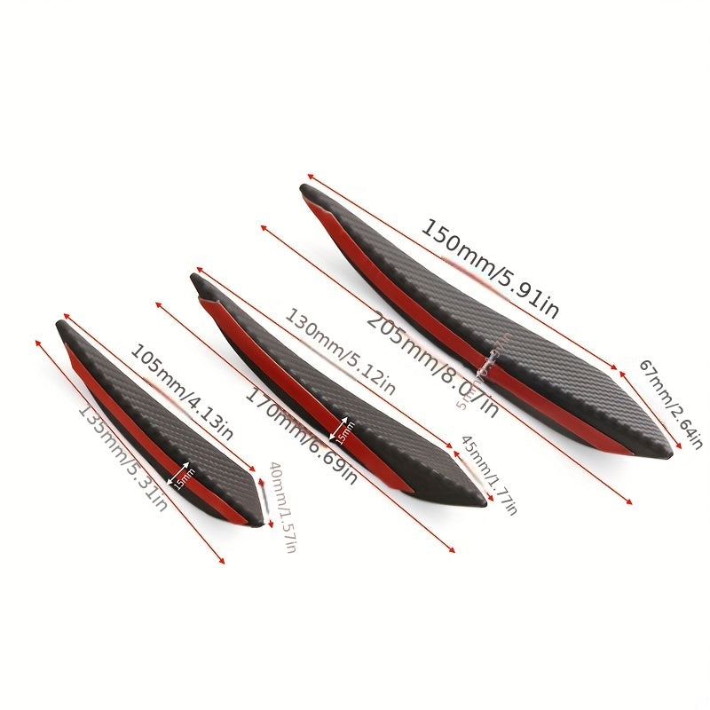 Universal Car Front Bumper Lip Splitter Body Spoiler Diffuser Fins