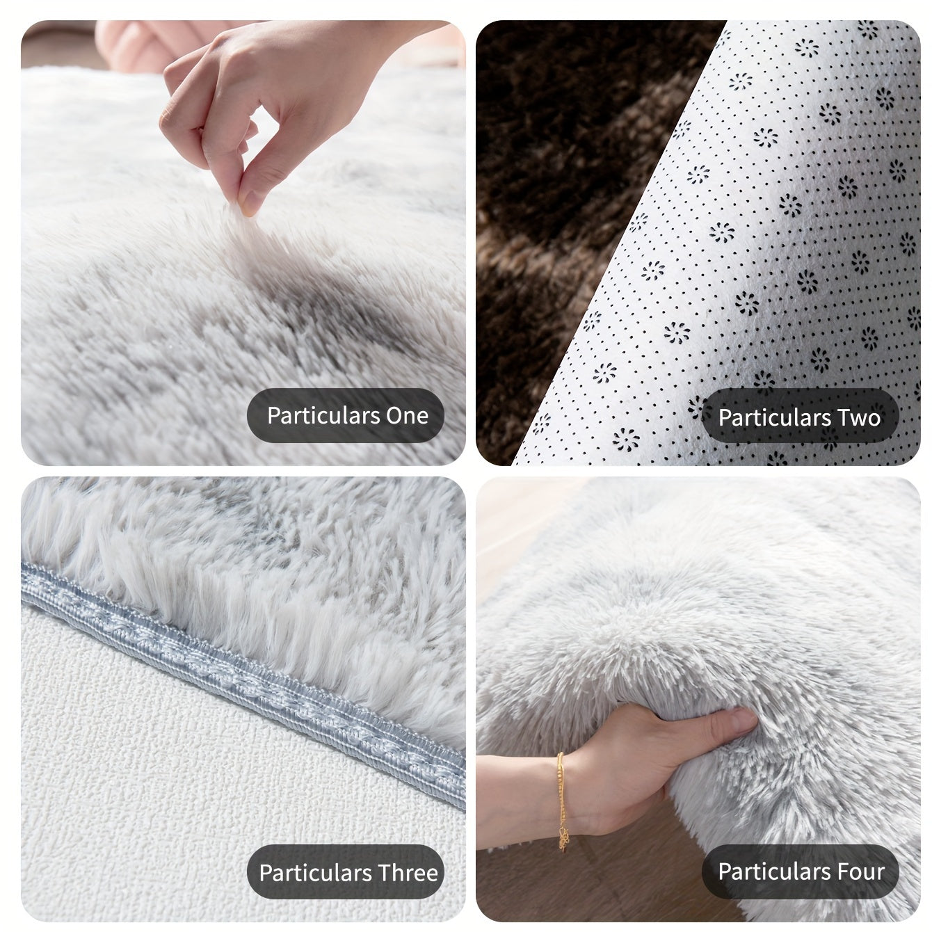 Yumshoq, shilliq toʻrtburchak shaklidagi xona matosi, yotoqxona va mehmonxona uchun, sirpanmaydigan, yuviladigan gilam