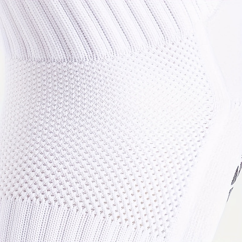 10 Pairs Unisex Athletic Sports Socks with Geometric Pattern Non-Slip Grip Knit Polyester for Soccer Basketball Skateboarding Rugby