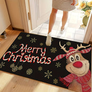 Reindeer Christmas Doormat Indoor Outdoor Welcome Mat Stain-Resistant Polyester