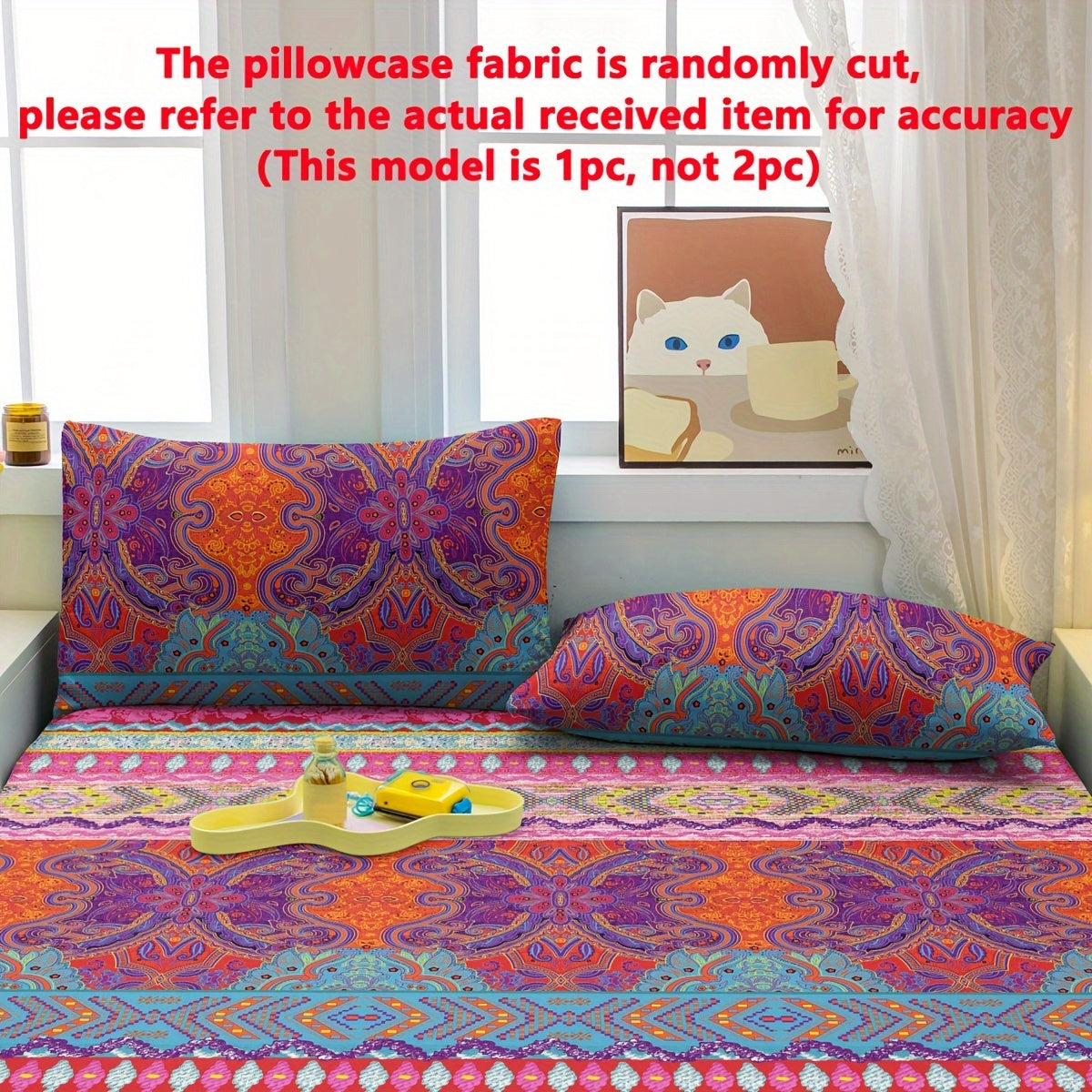 Bohemian Printed Pillowcase 100% Polyester Soft Brushed Fabric Quilted Decor