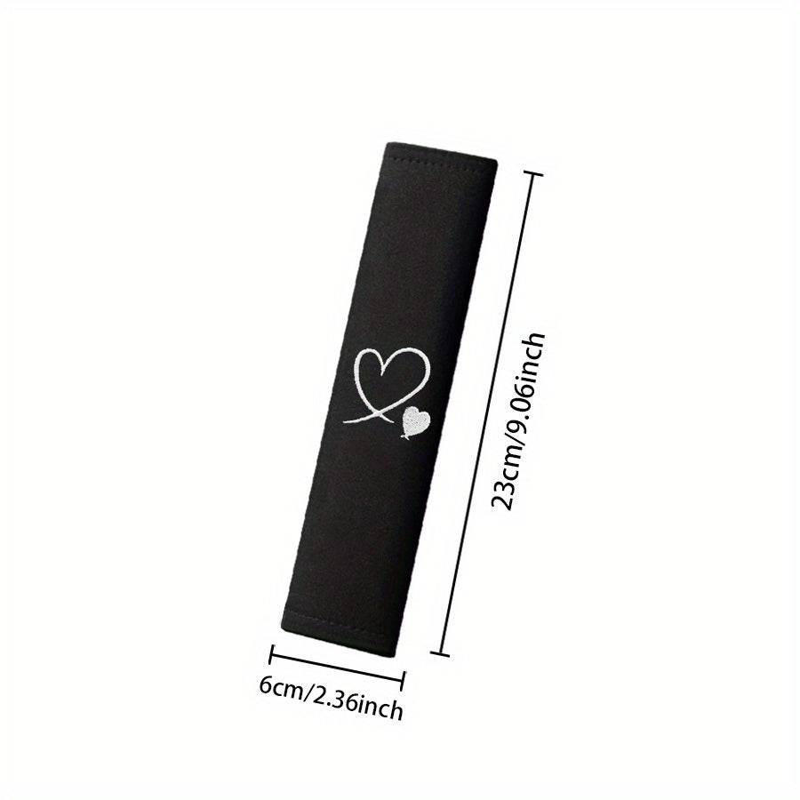 2 Pack Car Seat Belt Shoulder Pads Soft Breathable Fabric Black Comfort Covers