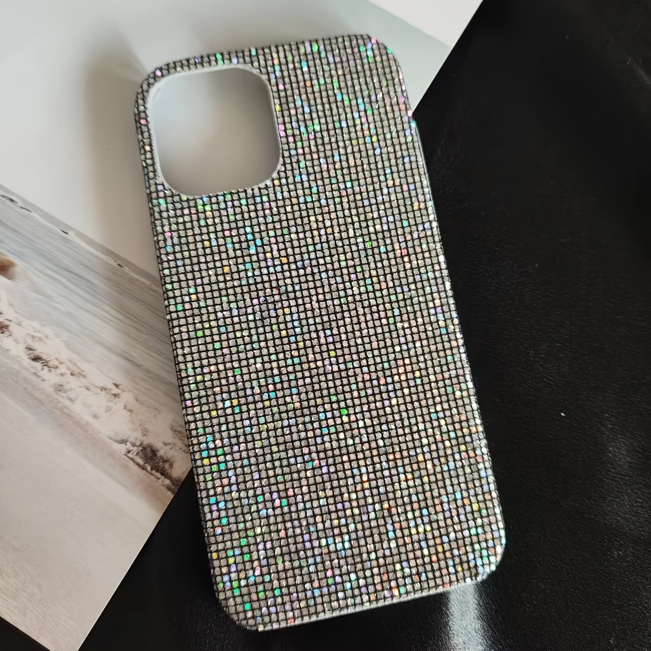 Black Glitter Anti-Drop Phone Case for iPhone Models 7-15