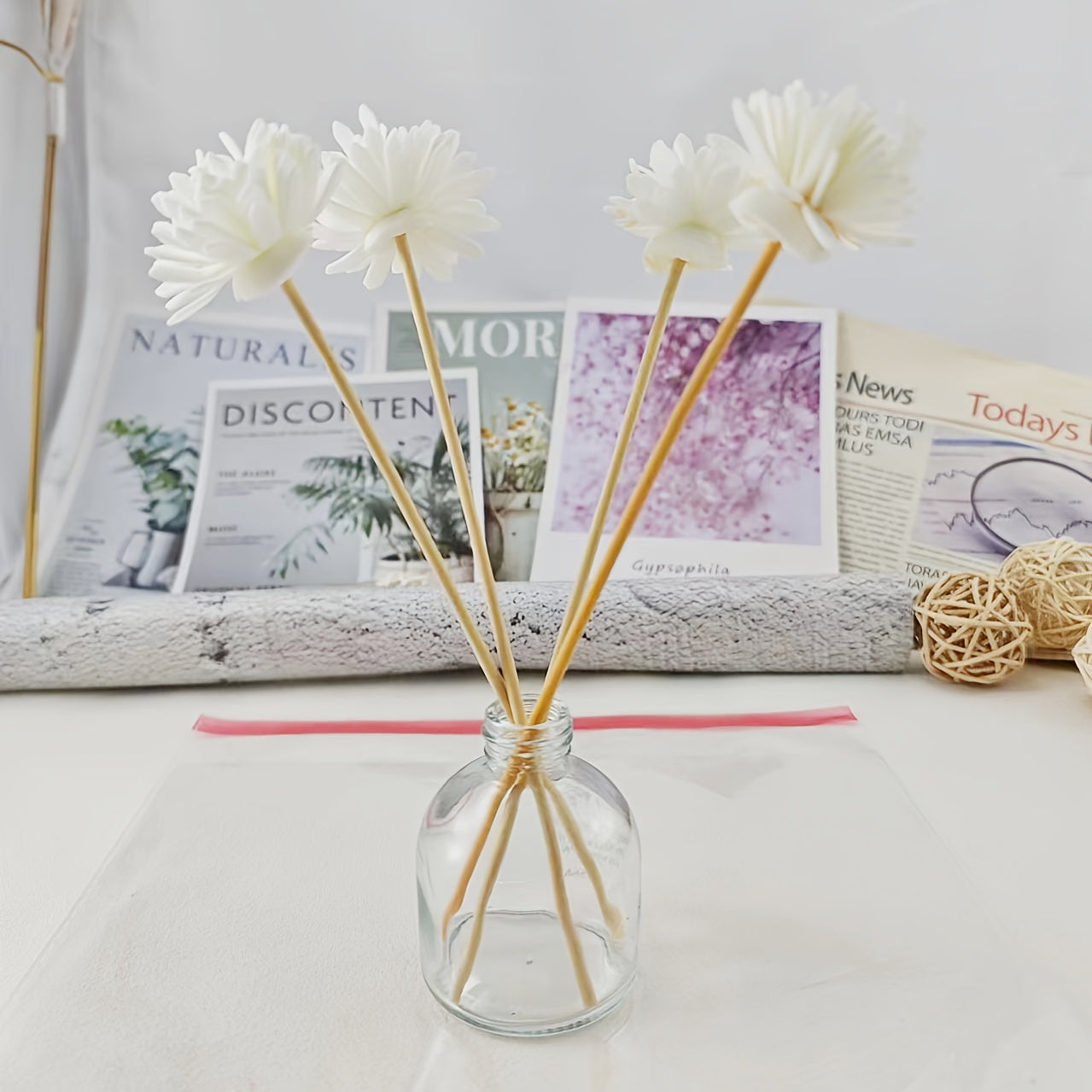 Reed Diffuser Sticks Set for Home and Office Decor Natural Materials Aromatherapy