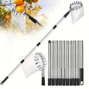 Adjustable 3.35m Stainless Steel Fruit Picker Pole with Large Non-Woven Basket