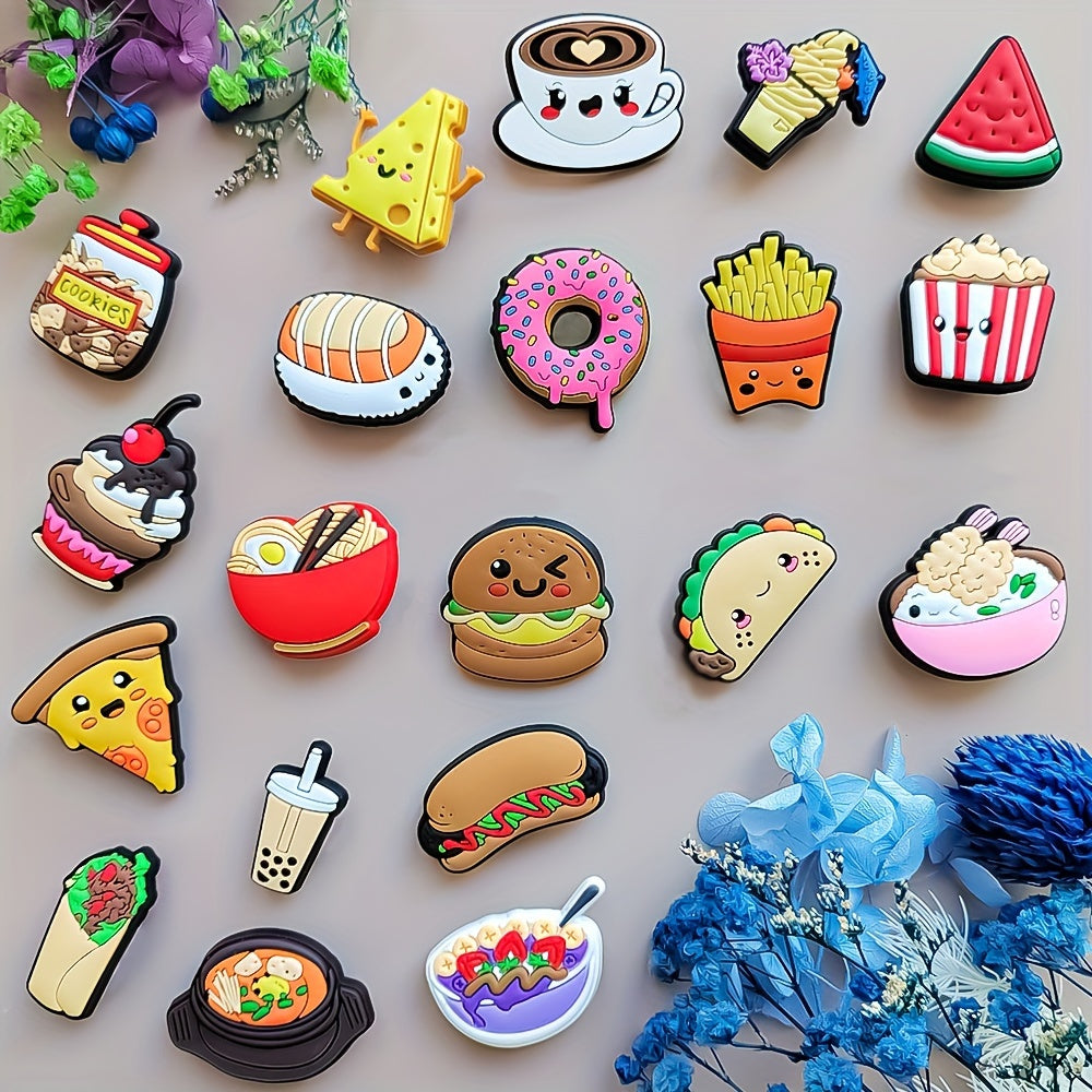 Unisex Silicone Food Shoe Charms for Sandals and Bracelets Set of 20