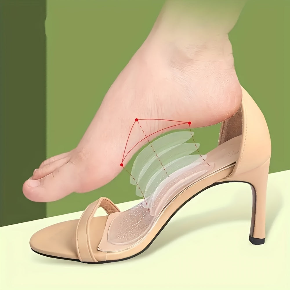 Unisex Silicone Heel Insoles Self-Adhesive Breathable Arch Supports