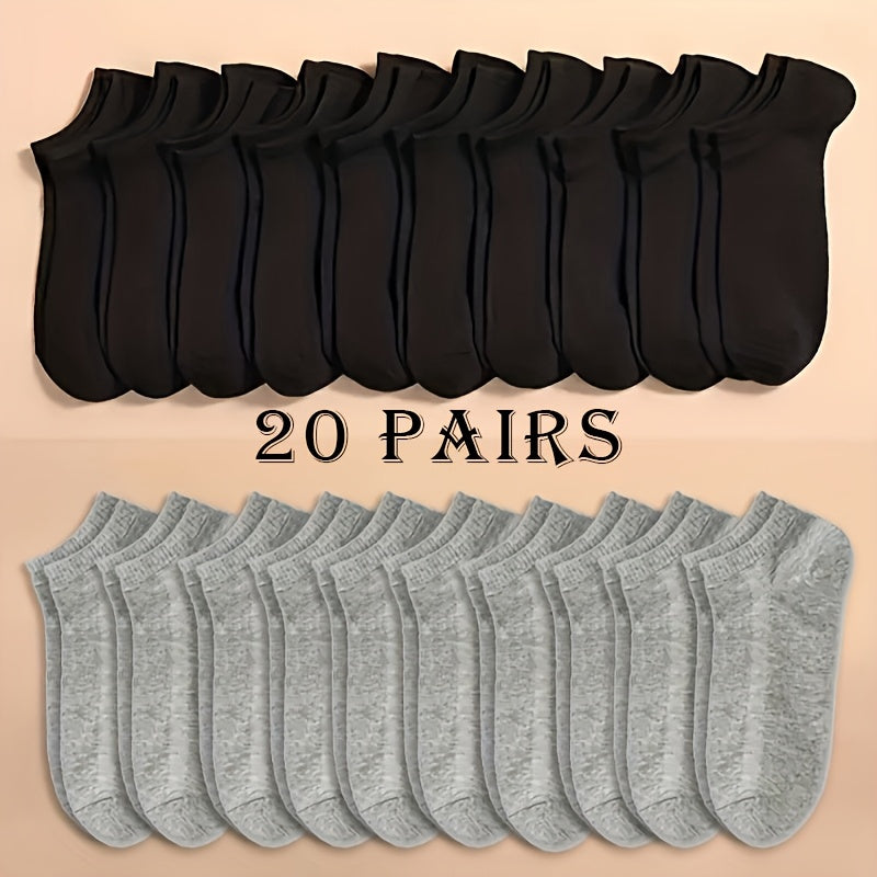 Lightweight Breathable Ankle Socks Pack of 10 20 40 60 for Sports and Daily Wear