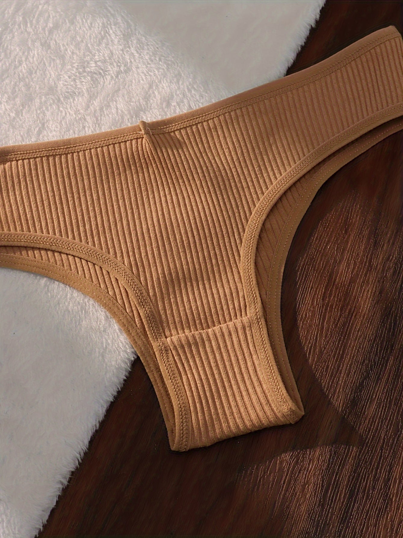 Women's Seamless Ribbed Solid Briefs Set of 7 Breathable Comfortable Panties