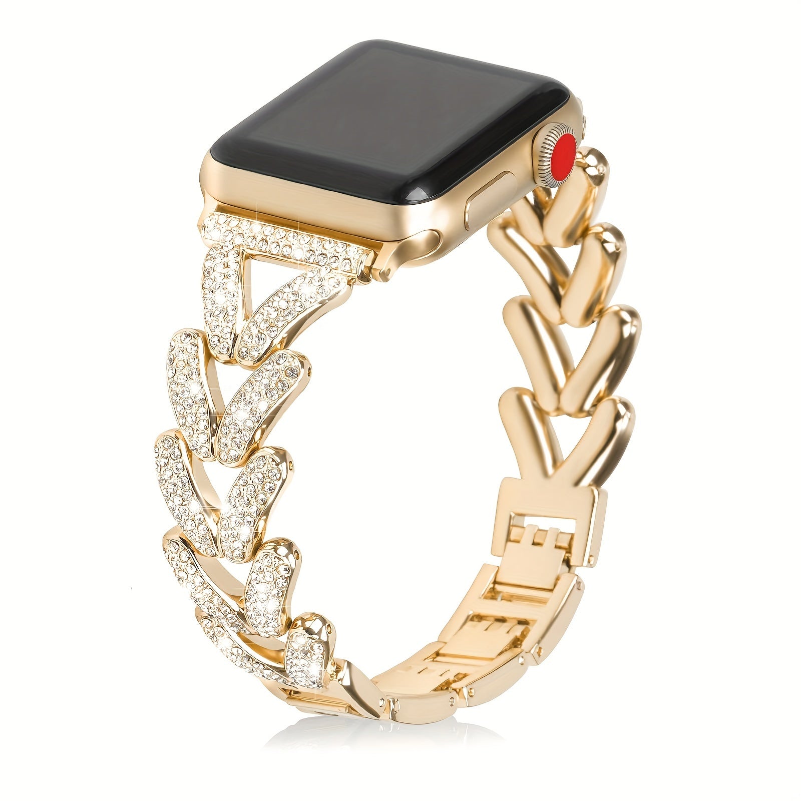 Women's Metal Floral Rhinestone Watch Bands for 38mm to 49mm Smartwatches