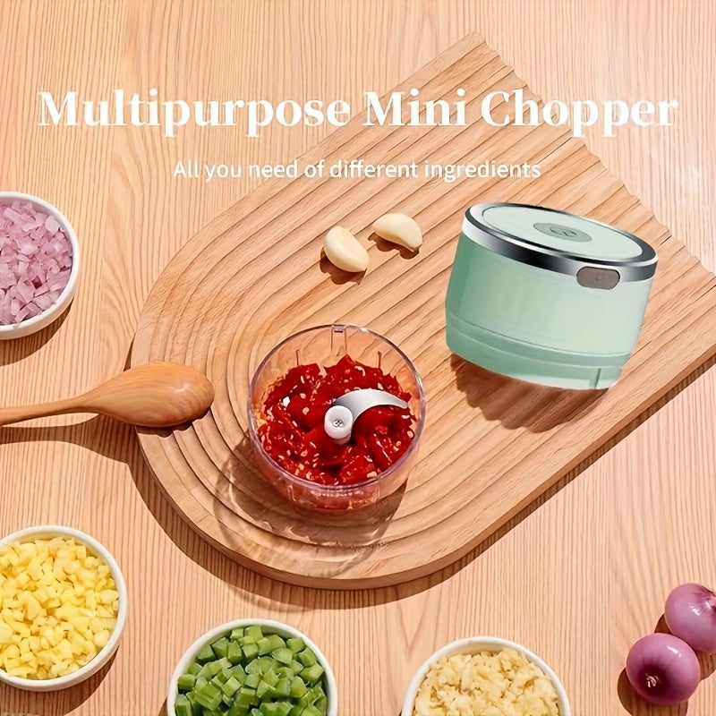 Qayta to'ldiriladigan sarimsoq maydalagich va sabzavot maydalagich 250ml sig'imli litiy batareyali oziq-ovqat xavfsiz