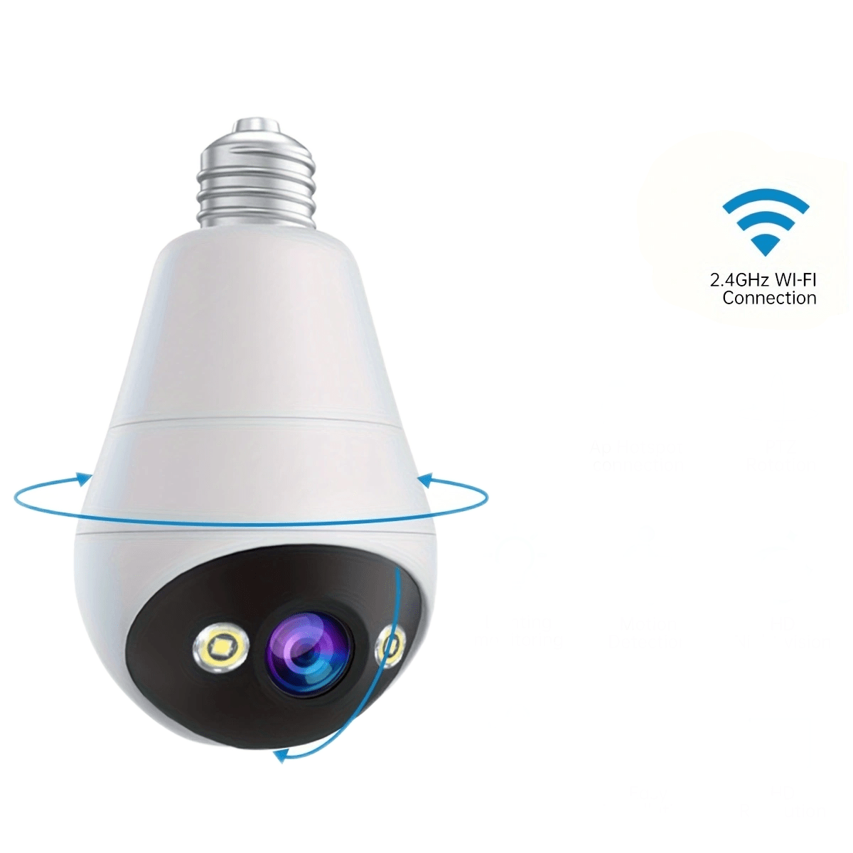 Indoor WiFi PTZ Security Camera 1296p HD Night Vision Two-Way Audio Motion Detection