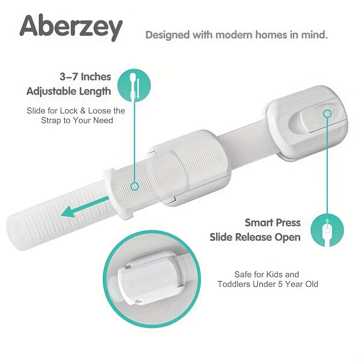 Baby Safety Cabinet Locks 6 or 12 Pack Childproof Drawer Fridge Oven Lock White