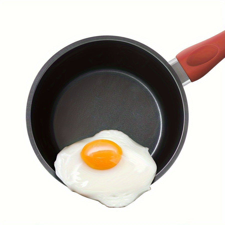 18cm Cast Iron Saucepan with Glass Lid Non-Stick Induction Compatible Cooking Pot