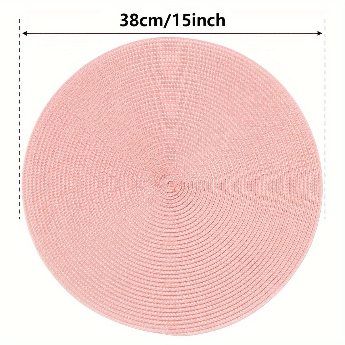 Set of 6 Woven PP Placemats 38.1cm Non-Slip Washable Insulated for Table Decor