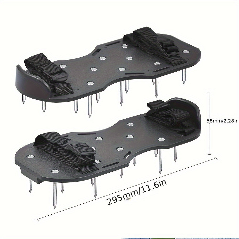 Garden Lawn Aerator Shoes with 5cm Spikes Plastic and Iron Soil Loosening and Nutrient Absorption