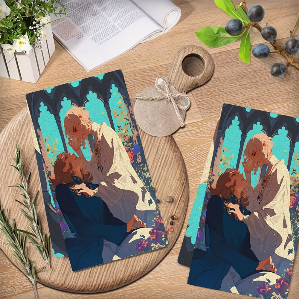 2pcs Ultra-Soft Absorbent Kitchen Towels for Dish and Hand Use