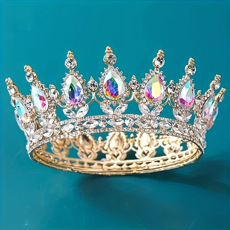 Women’s Shiny Rhinestone Tiara Crown for Weddings and Parties