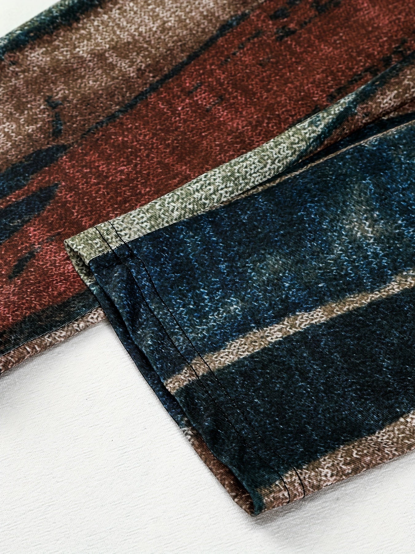 Ayollar uchun plussiz o'lchamdagi tasma bosma elastik yuqori bel, o'rtacha cho'ziladigan tor kesimli shimlar, tasodifiy kiyimlar uchun.