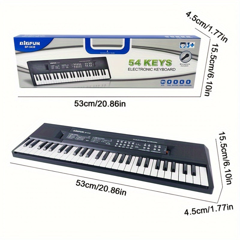 Portable Electronic Piano Keyboard with Microphone for Beginners Ages 14+ Battery Operated Durable Plastic