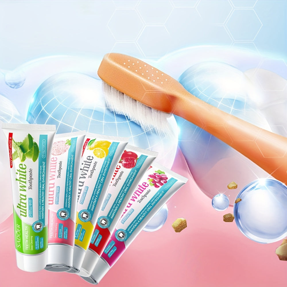 Ultra Whitening Toothpaste with Lemon Grape Rose Salt Pomegranate 100g Deep Clean Bright Smile Sensitive