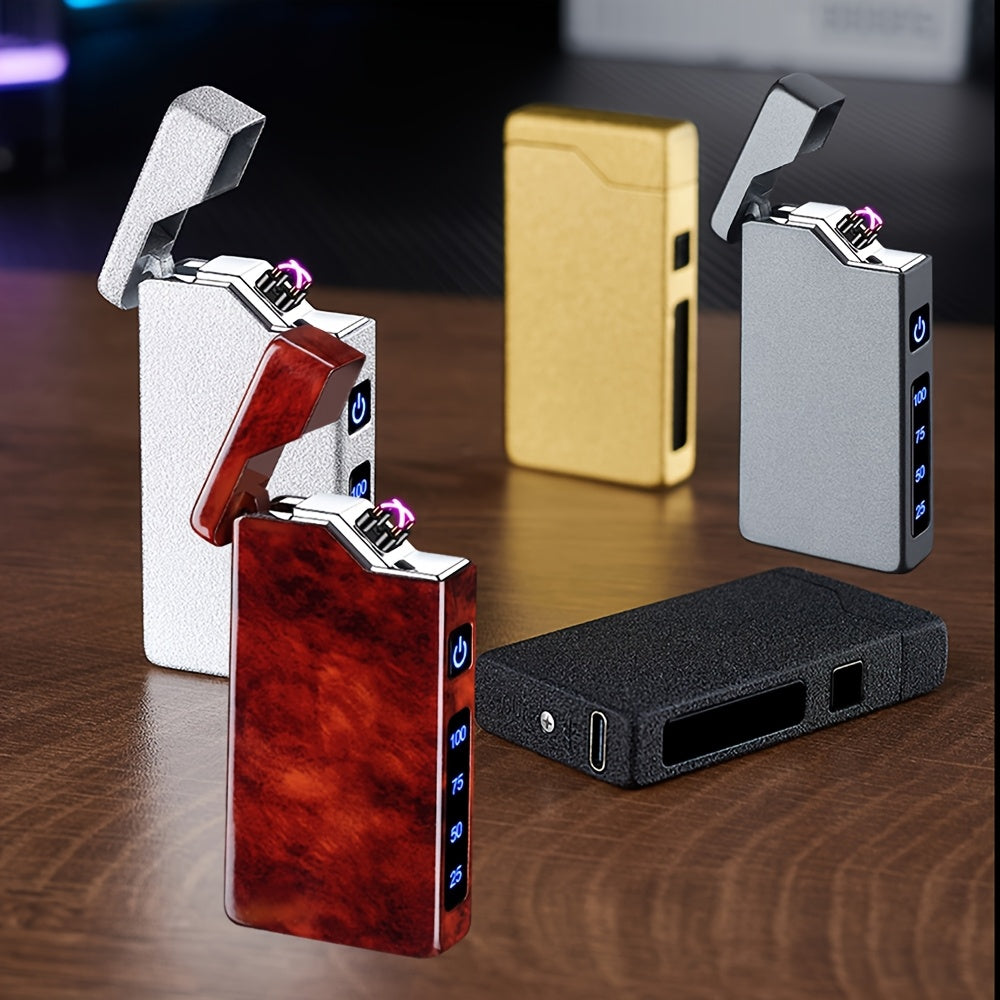 Men's Windproof Electric Lighter Rechargeable USB C Candle Camping