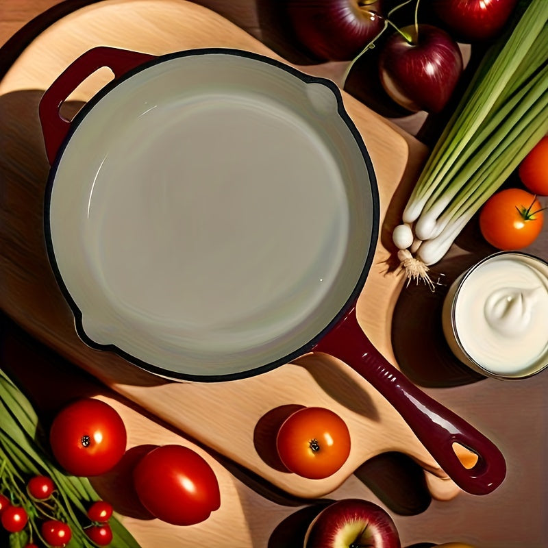 Cast Iron Skillet with Enamel Non-Stick Coating Oven Safe Induction Compatible 10 Inch