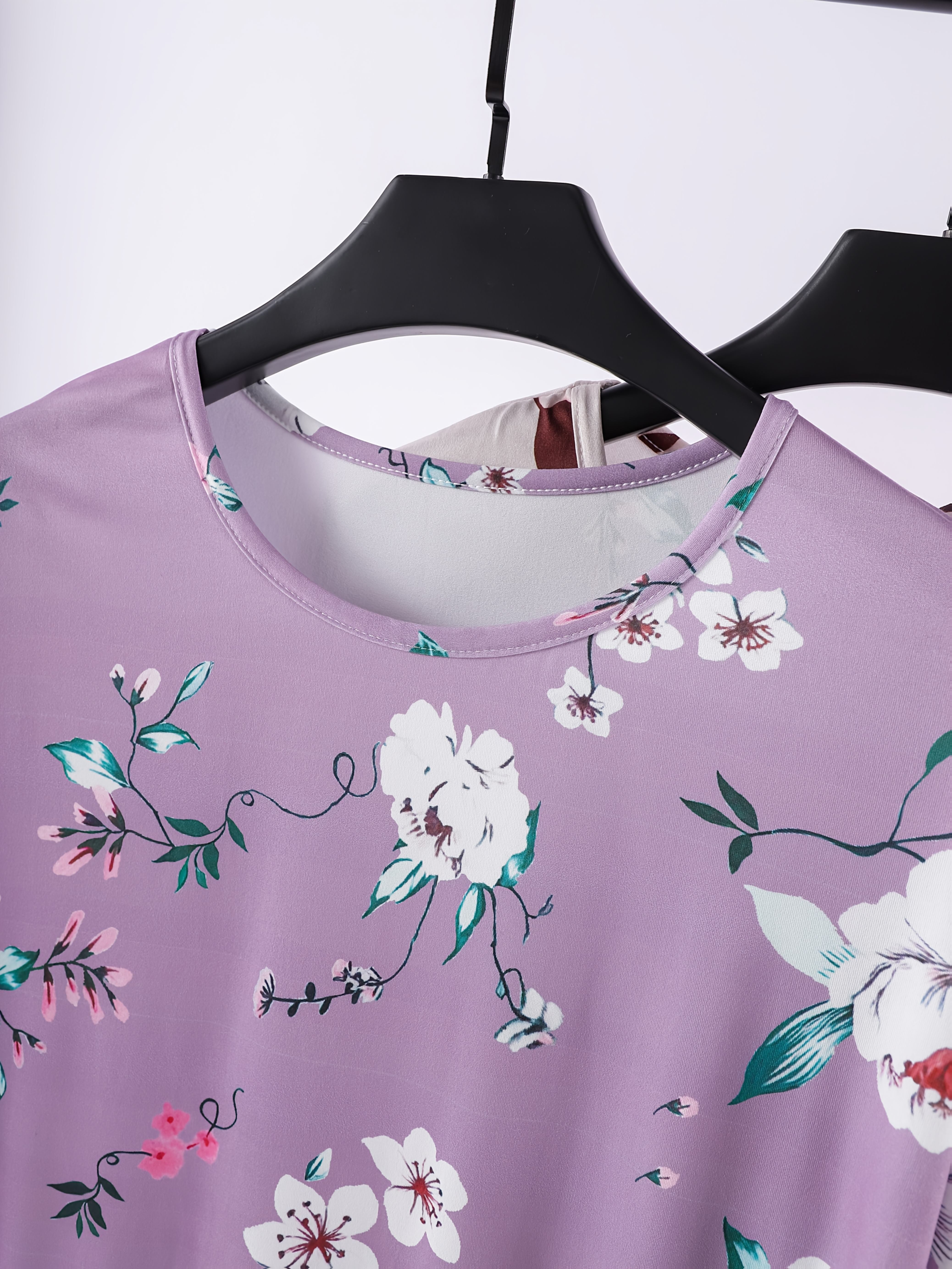 Women's Large Floral Sleep Dress 3 Pack Short Sleeve Lounge Nightwear