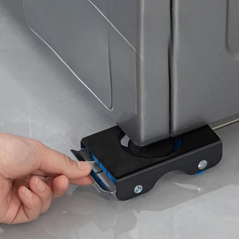 Juego de 4 alfombrillas de acero inoxidable para electrodomésticos, antideslizantes y amortiguadoras de golpes para refrigeradores