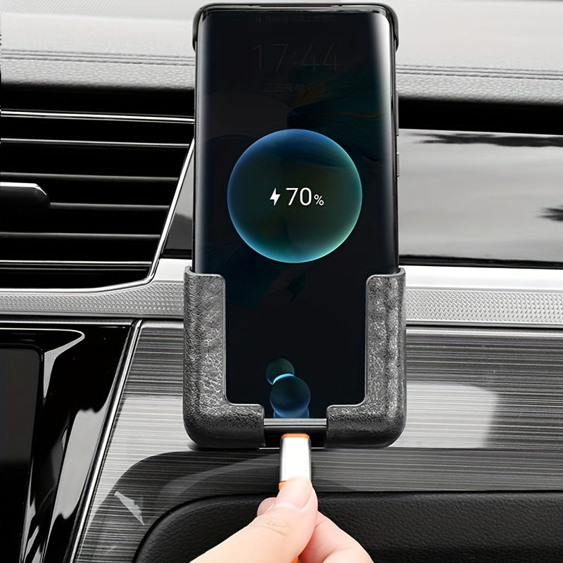 Kenglikli ikki teshikli avtomobil telefon tutqichli PVC panelga o'rnatiladigan qattiq o'rnatish bilan Qasrli qorli manzara dizayni