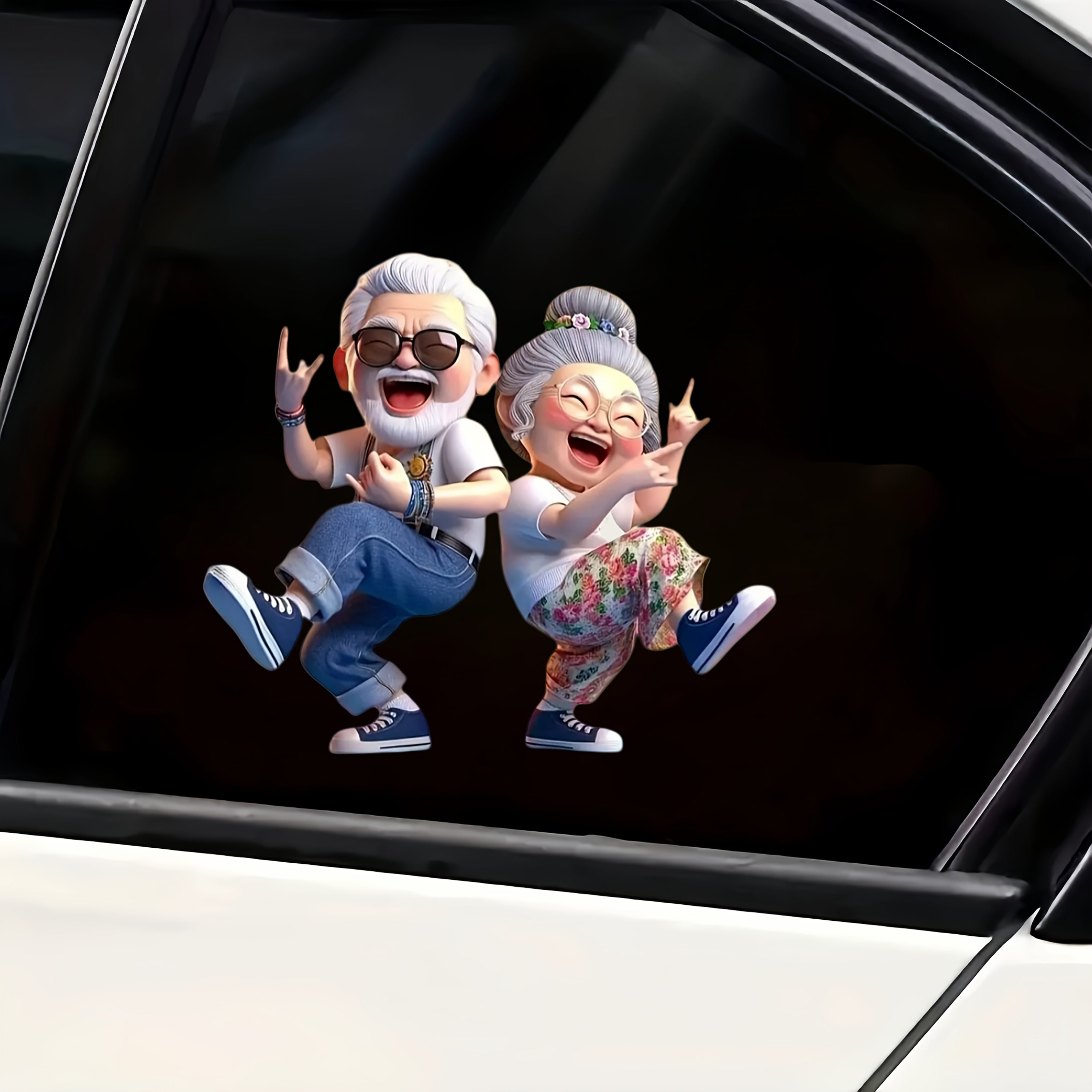 Senior Couple PVC Sticker Waterproof Vinyl Decal for Car Laptop Wall