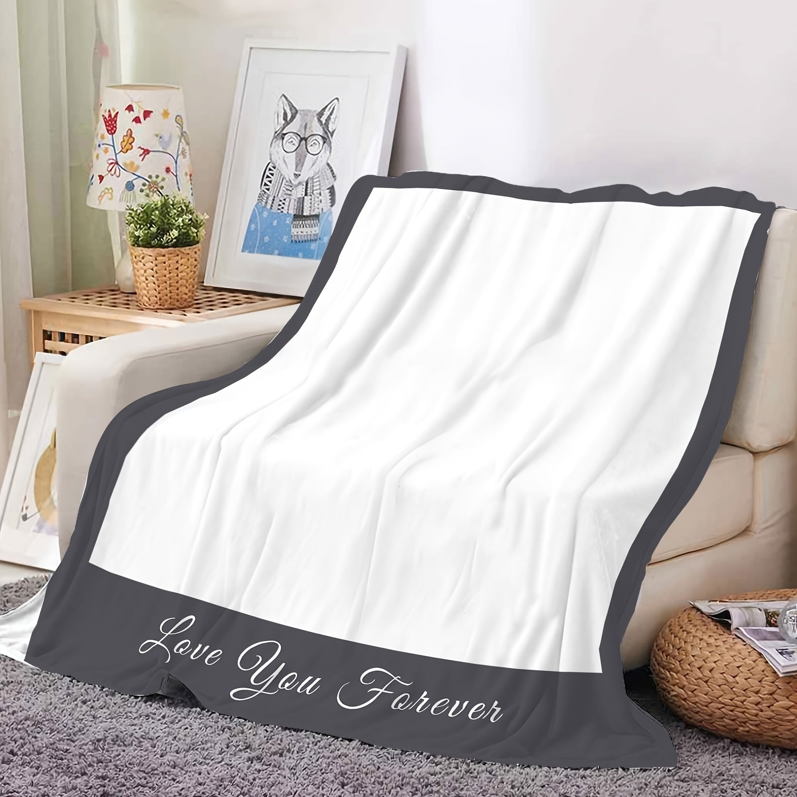 Personalized Flannel Photo Blanket for Gifts with Digital Print and Mixed Colors