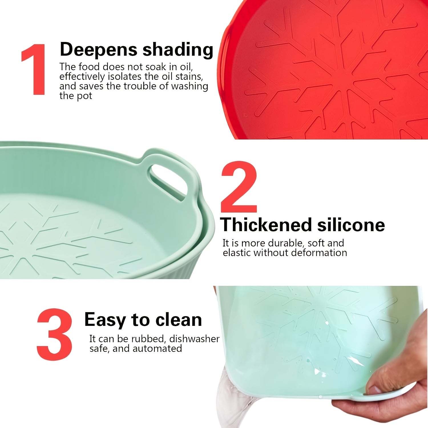 Reusable 8-Inch Silicone Air Fryer Liner Non-Stick High Temperature Basket Mat