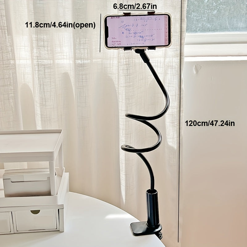 Mobile Phone Holder with 360° Wheel Adjustable Angle 120cm for Bedside and TV Stand
