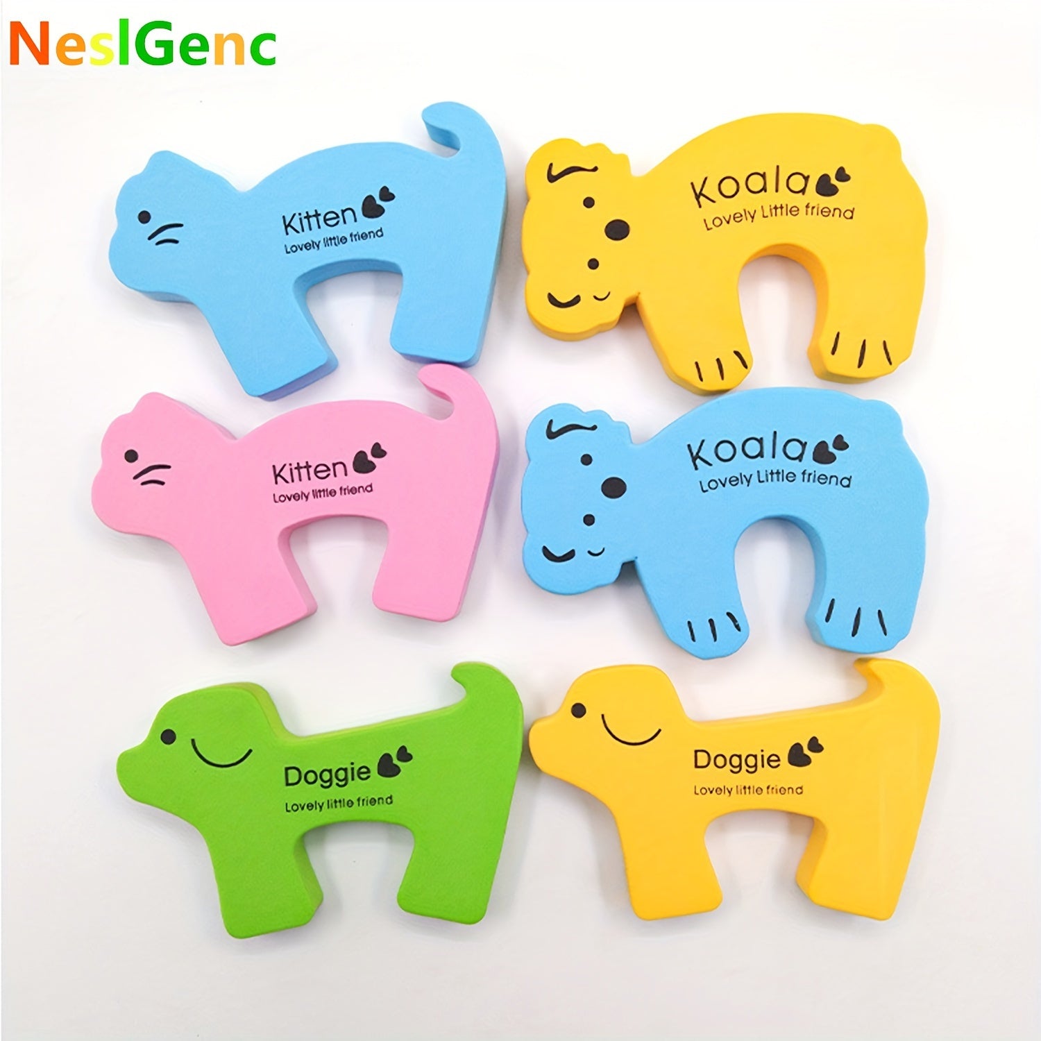 Soft Foam Door Stoppers and Safety Pads with Cartoon Designs for Child Protection