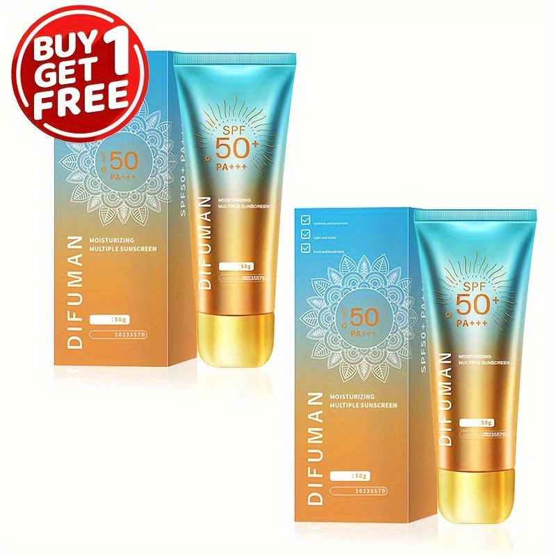Unisex Sensitive Skin Sunscreen SPF 50+ PA+++ 2x50g Moisturizing Non-Greasy