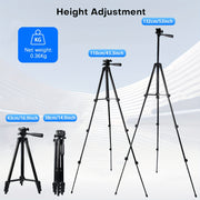 Aluminum Alloy Tripod with Gimbal Head 132cm for Photography Vlogging Live Streaming