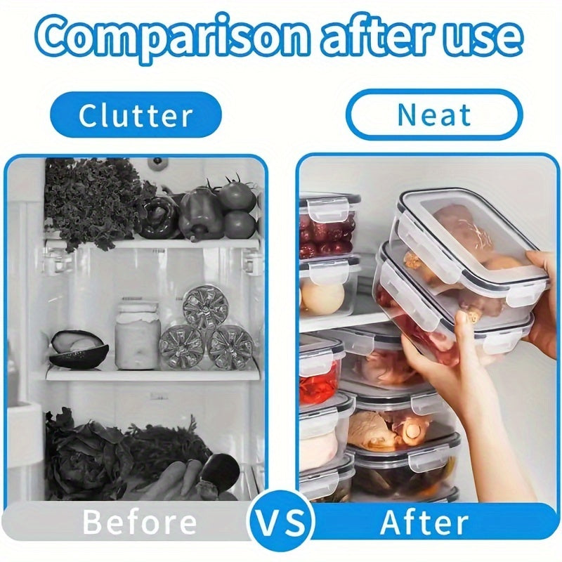 Qayta ishlatiladigan plastmassa oziq-ovqat saqlash konteynerlari, olib tashlanadigan chigitlar va klip bilan yopishtiriladigan muhrlar bilan