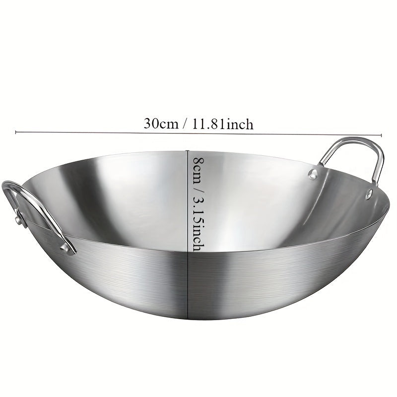 Stainless Steel Wok Cookware for Gas and Induction Stoves