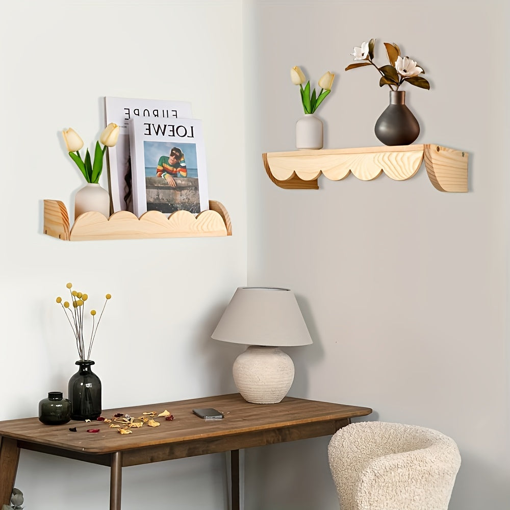 Bolalar xonasi, hammom yoki devor bezaklari uchun yog'och suzuvchi javonlar - kitoblar, o'yinchoqlar, fotosurat ramkalari va bolalar xonasi bezaklarini saqlash uchun ideal.