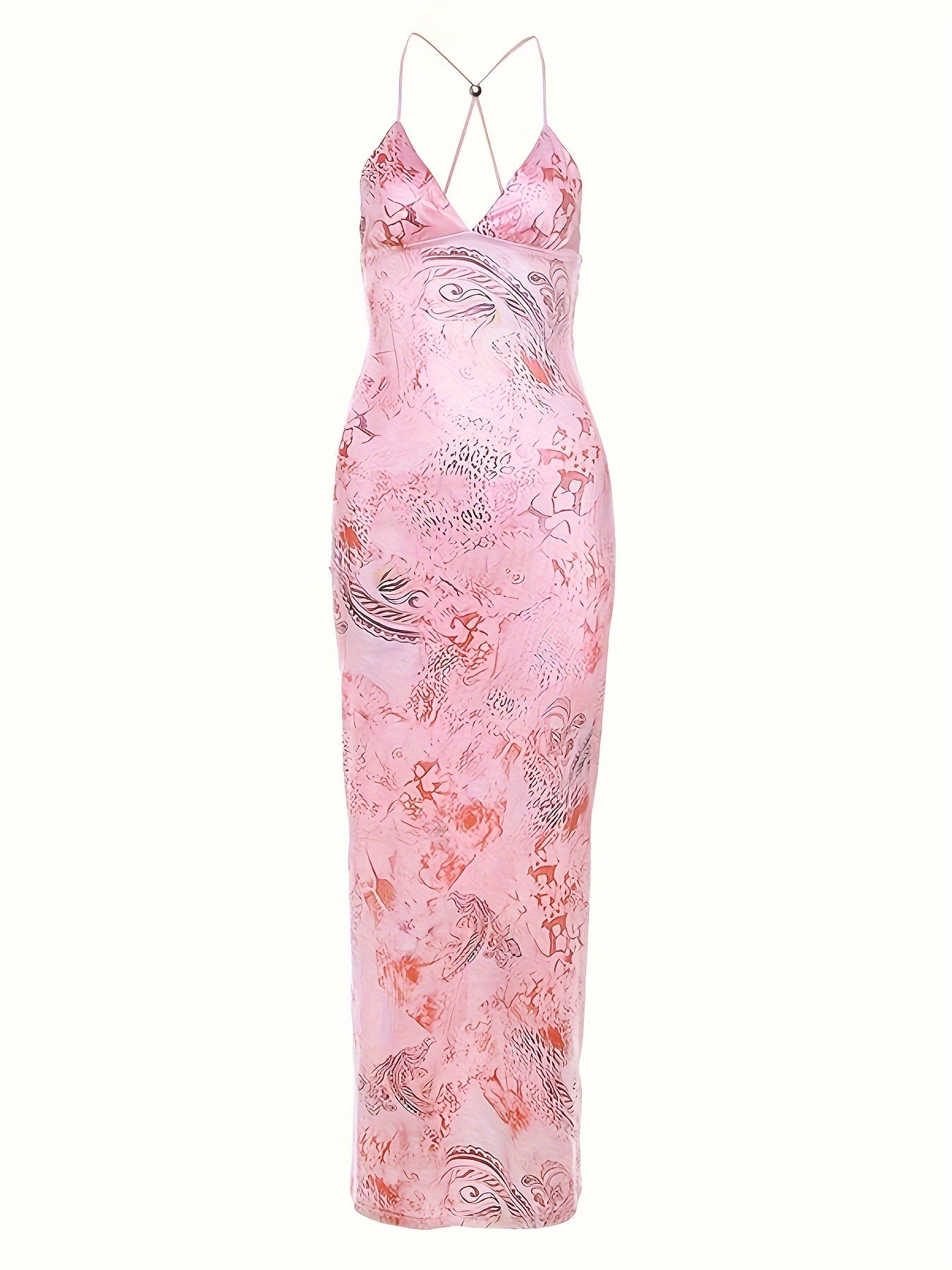 Women's Floral Mesh Slip Dress with Butterfly Pattern Backless Babydoll Lingerie