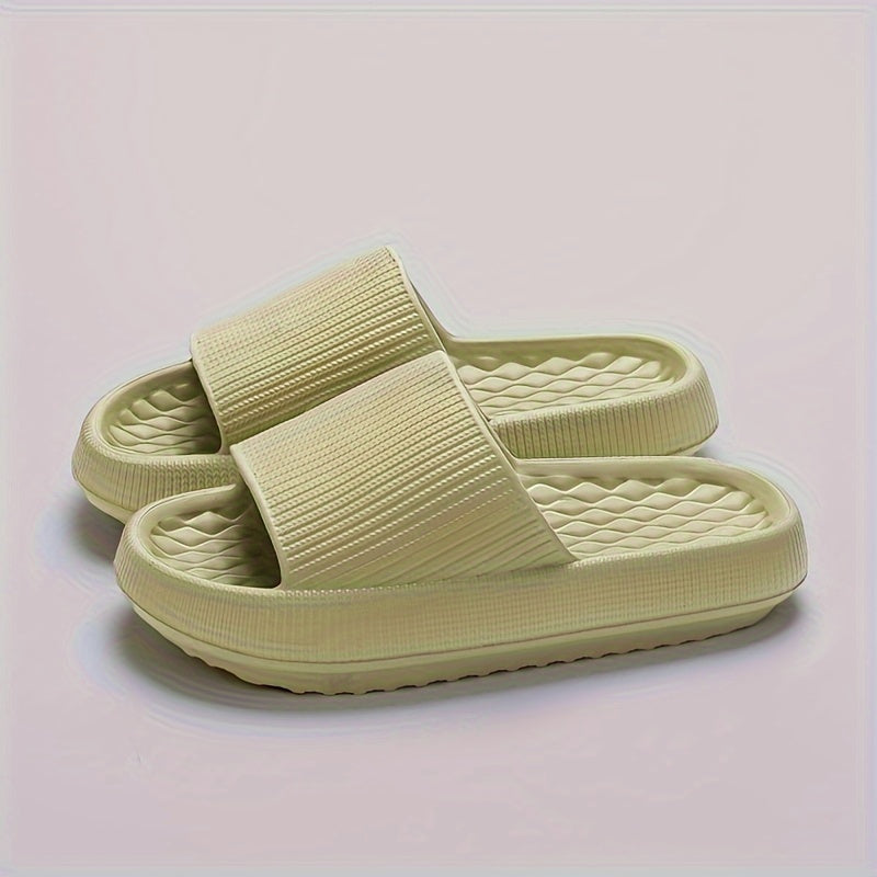 Unisex Solid Color Minimalist Pillow Slides Slip-On Soft Sole Home Shower Slides