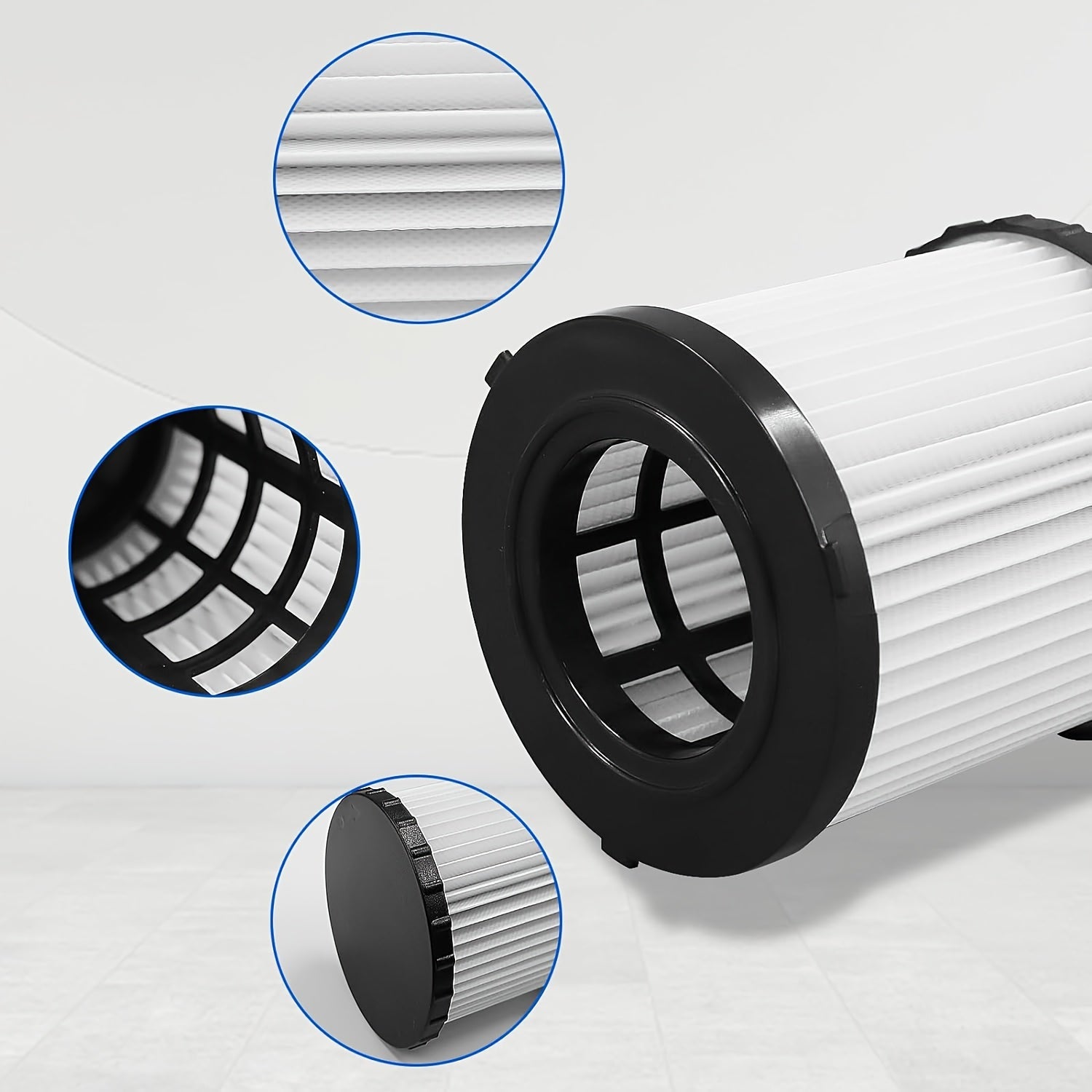 Washable High-Efficiency Vacuum Filter for Cordless Wet Dry Vacuums